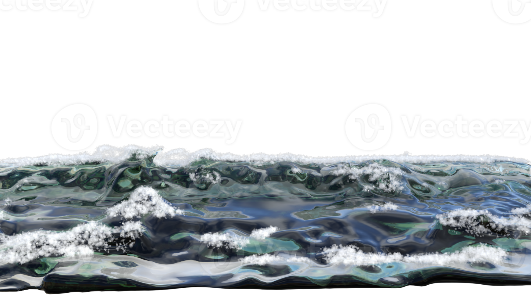 Water wave surface ripples isolated. 3d render png