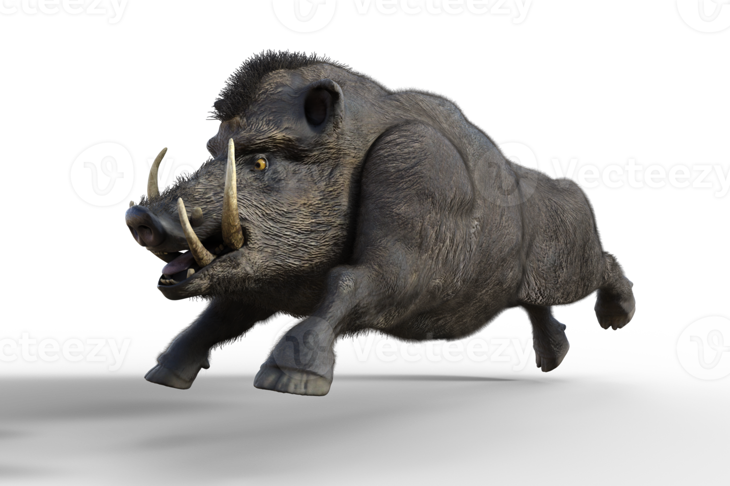 Boar isolated. 3d render png