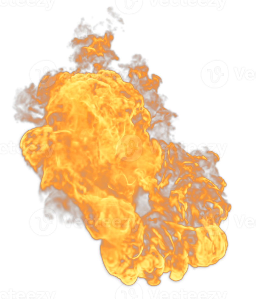 Fire flames isolated. 3d render png