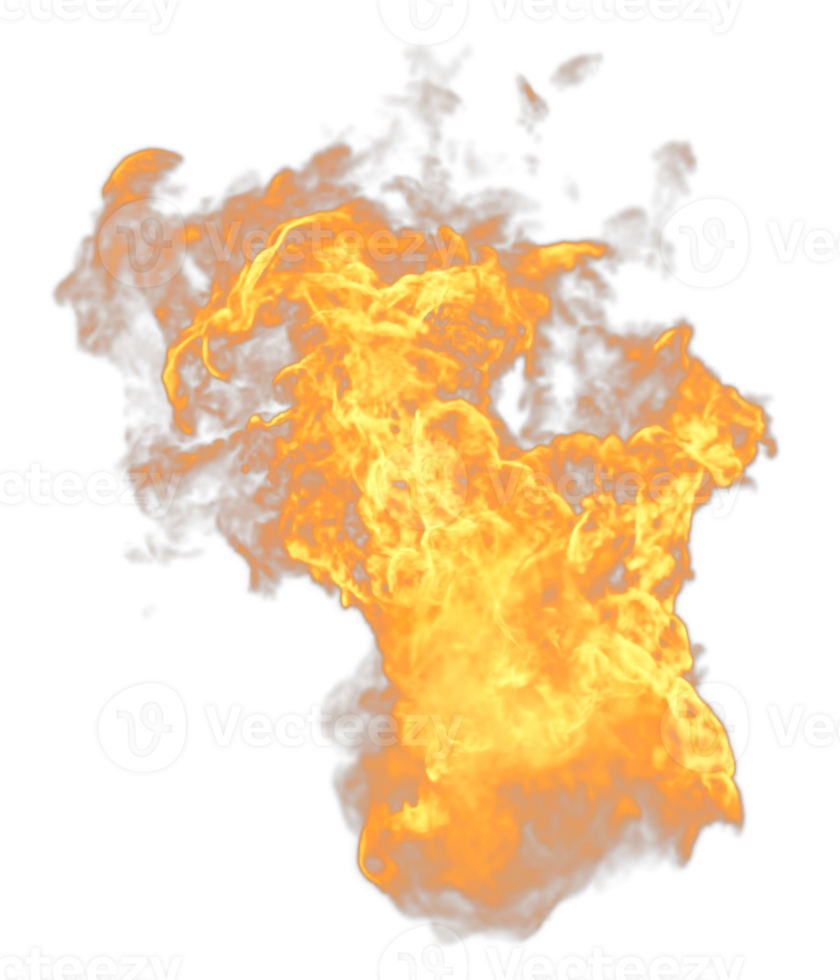 Fire flames isolated. 3d render png