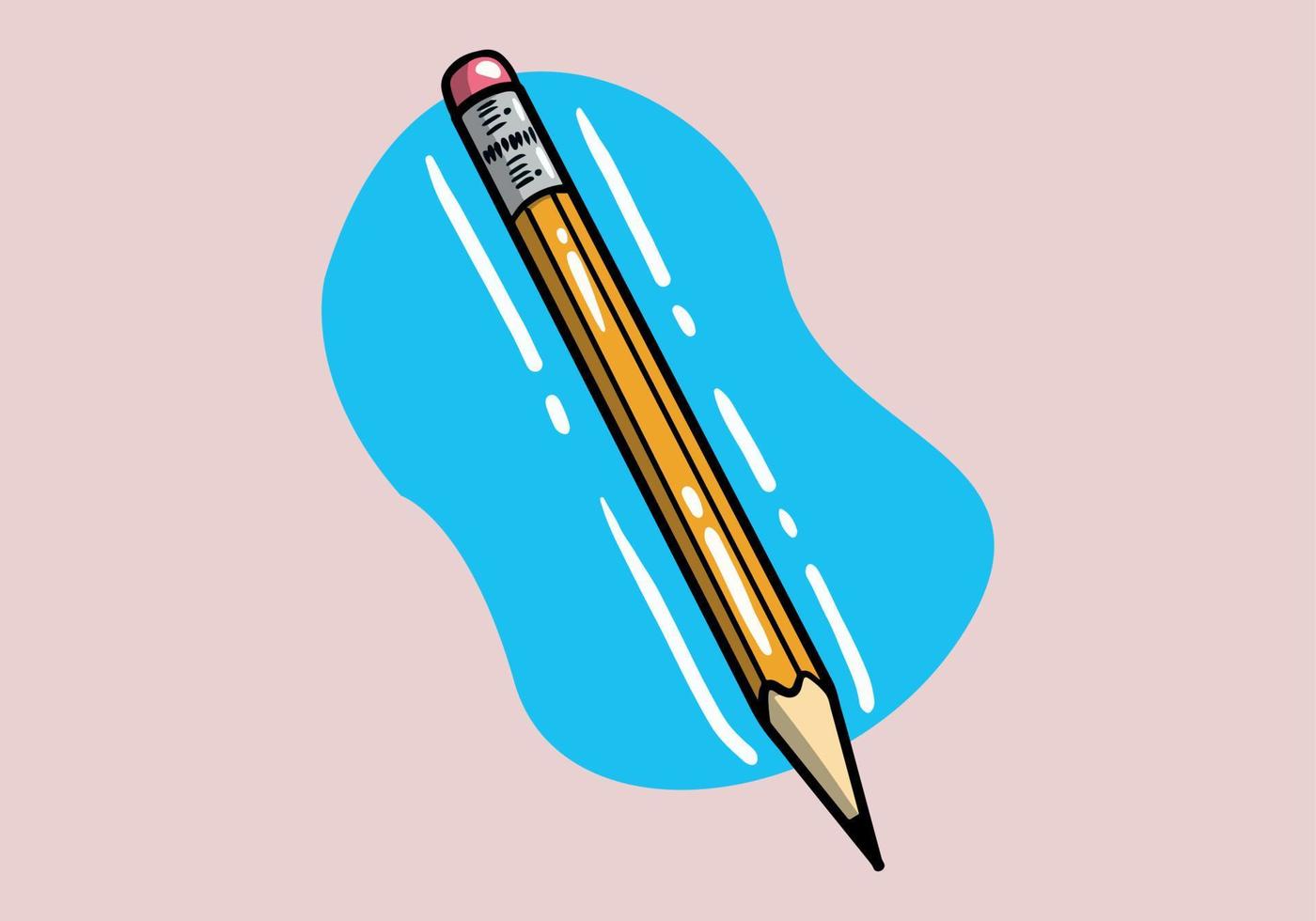 Hand drawn pencil. Cartoon minimal style vector pencil.