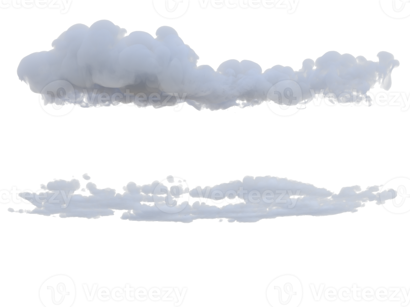 Wolken gemischt isoliert. 3d machen png