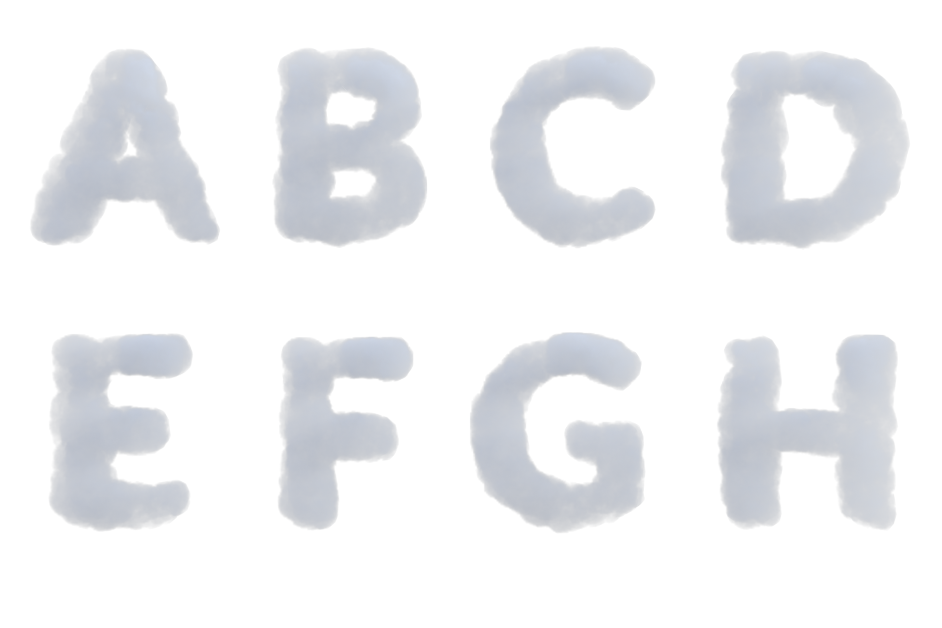 Cloud alphabet upper case 3d render isolated 20921370 png