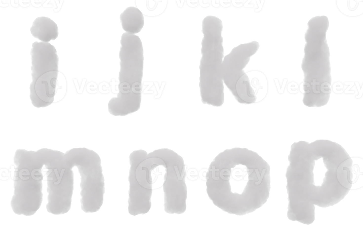 Wolke Alphabet isoliert. 3d machen png