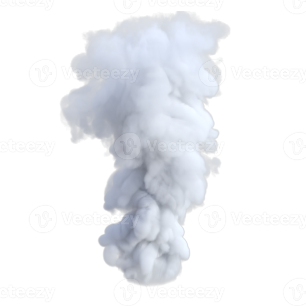 Smoke explosion isolated. 3d render png