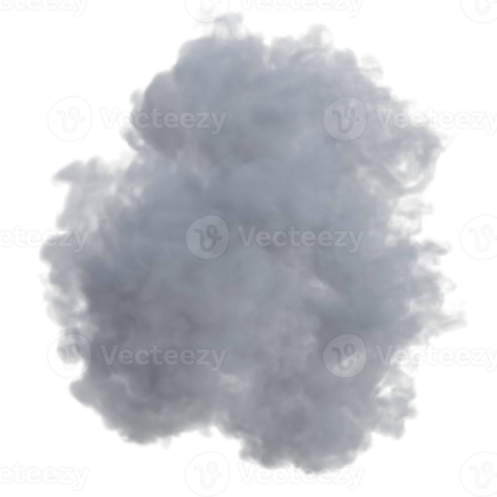 Smoke and fire explosion isolated. 3d render png