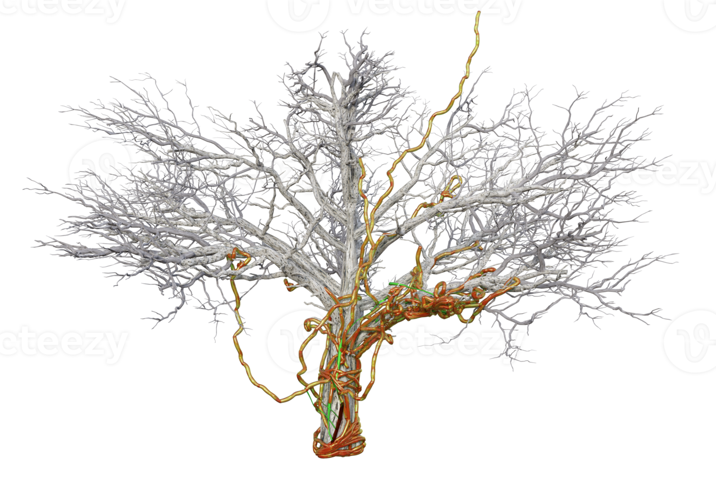 spaventoso albero isolato, 3d rendere png