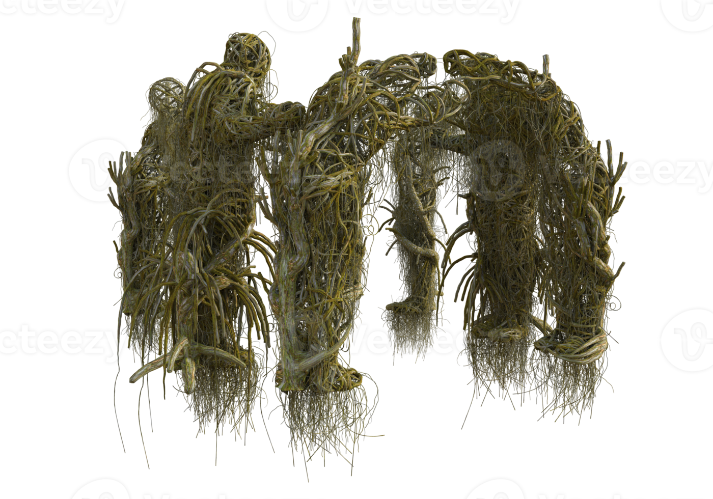 Spooky tree isolated, 3d render png