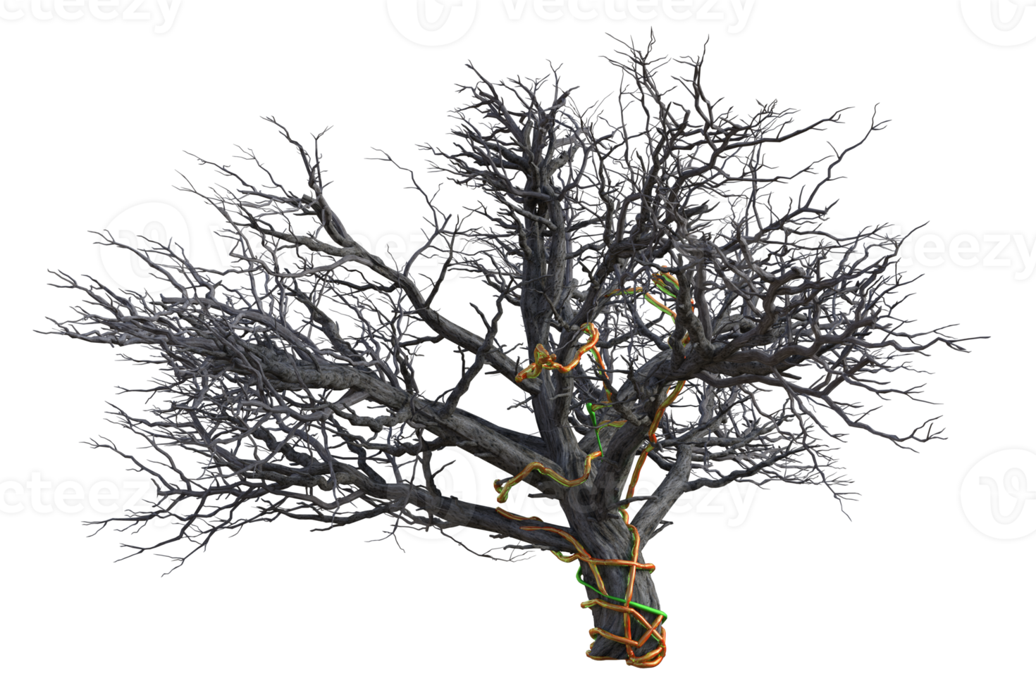 Spooky tree isolated, 3d render png