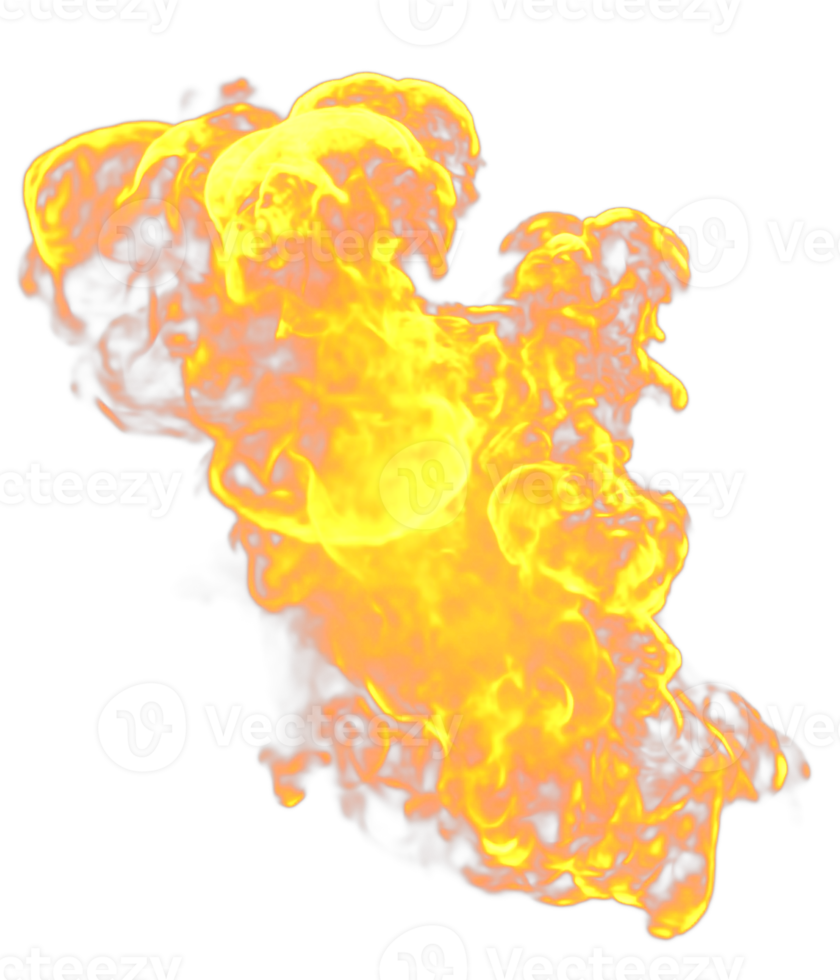 Fire flames isolated. 3d render png