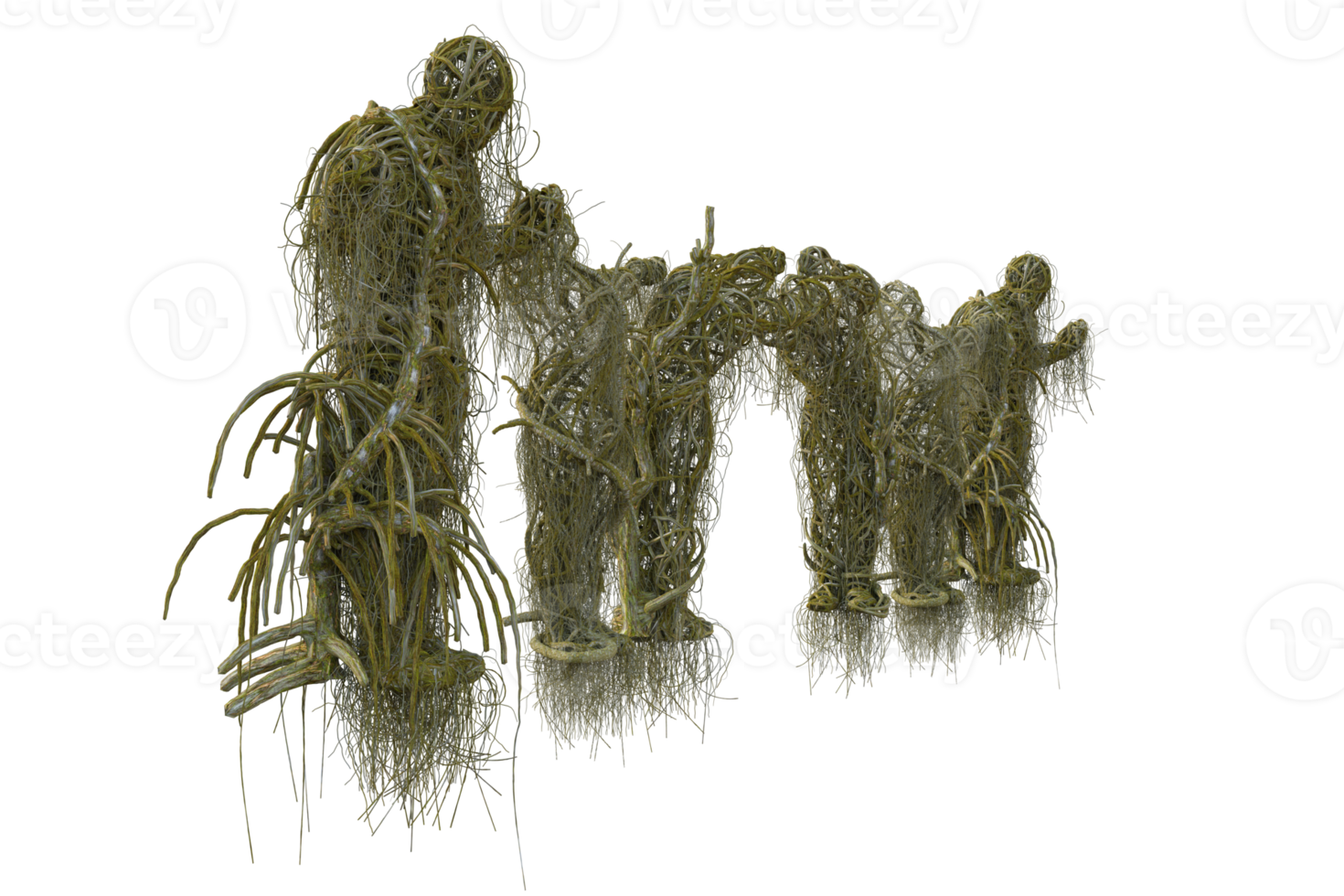 Spooky tree isolated, 3d render png