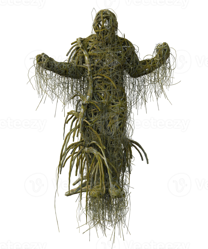 Spooky tree isolated, 3d render png