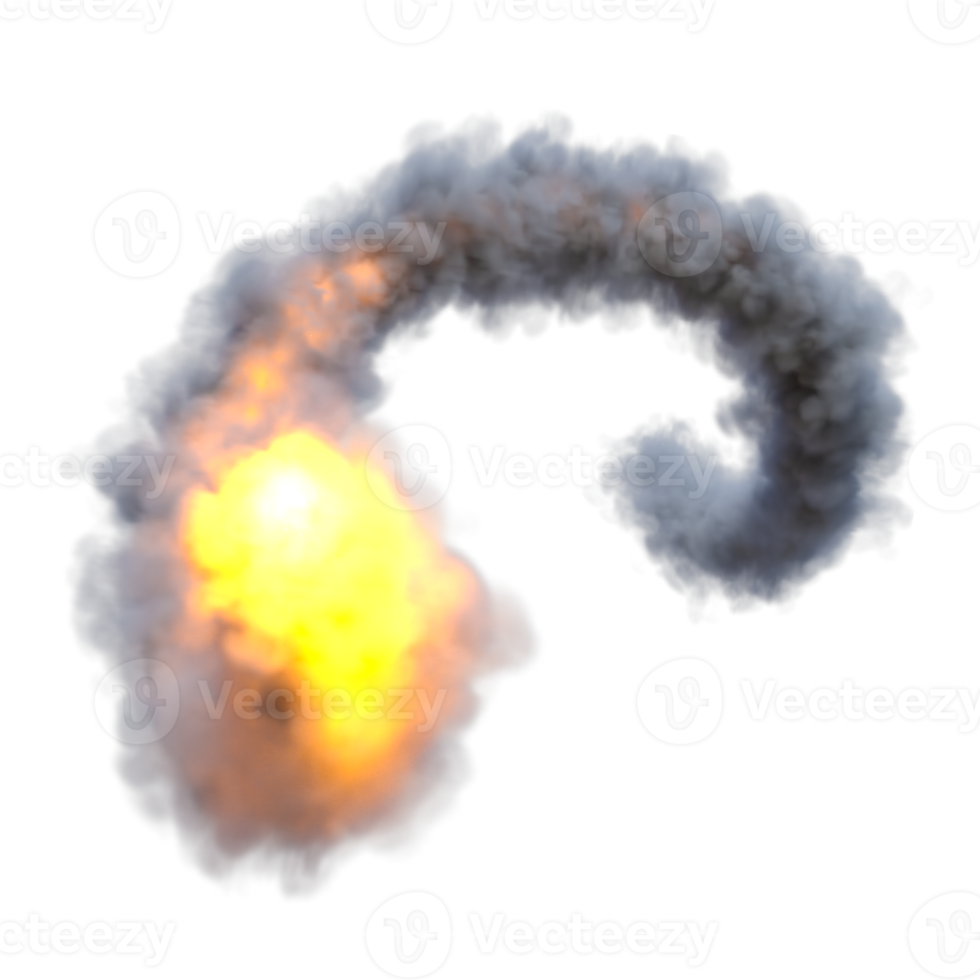 Smoke and flame effect isolated. 3d render png