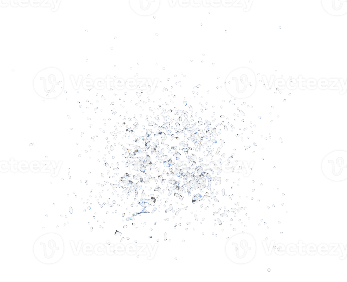 water druppeltje plons geïsoleerd. 3d geven png