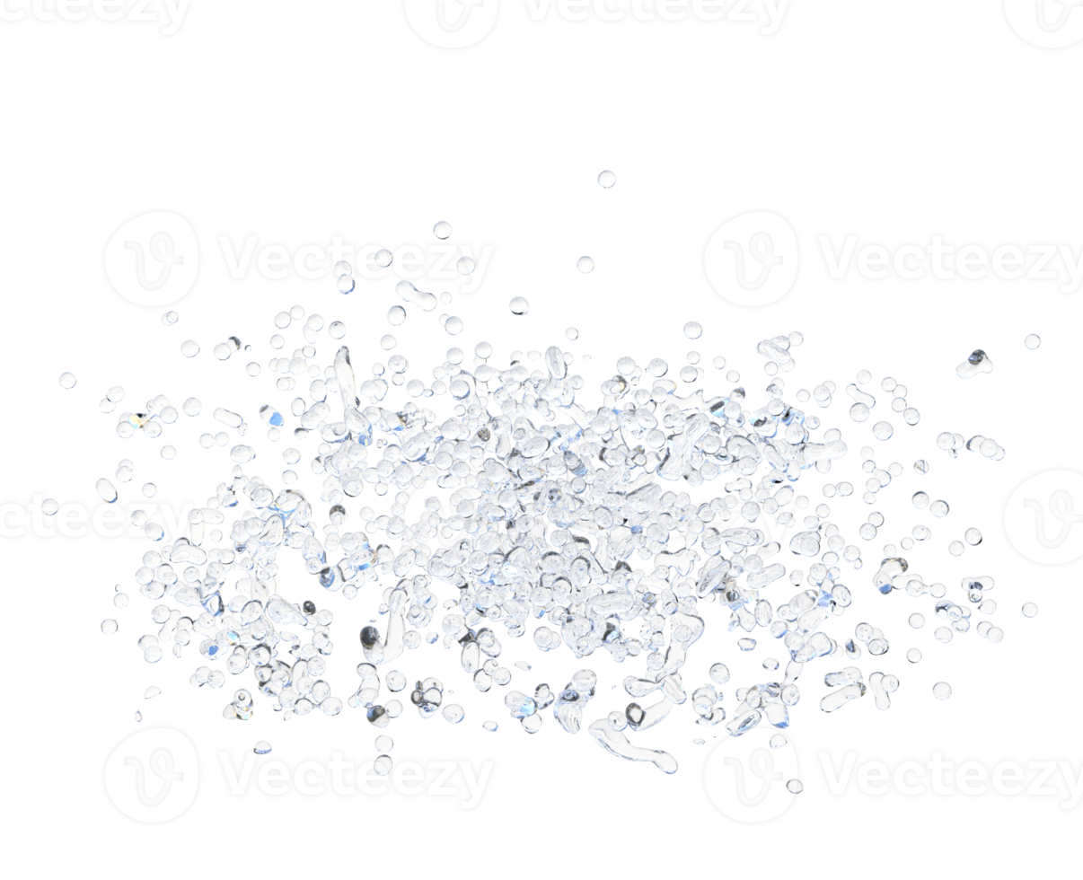 Wasser Tröpfchen Spritzen isoliert. 3d machen png