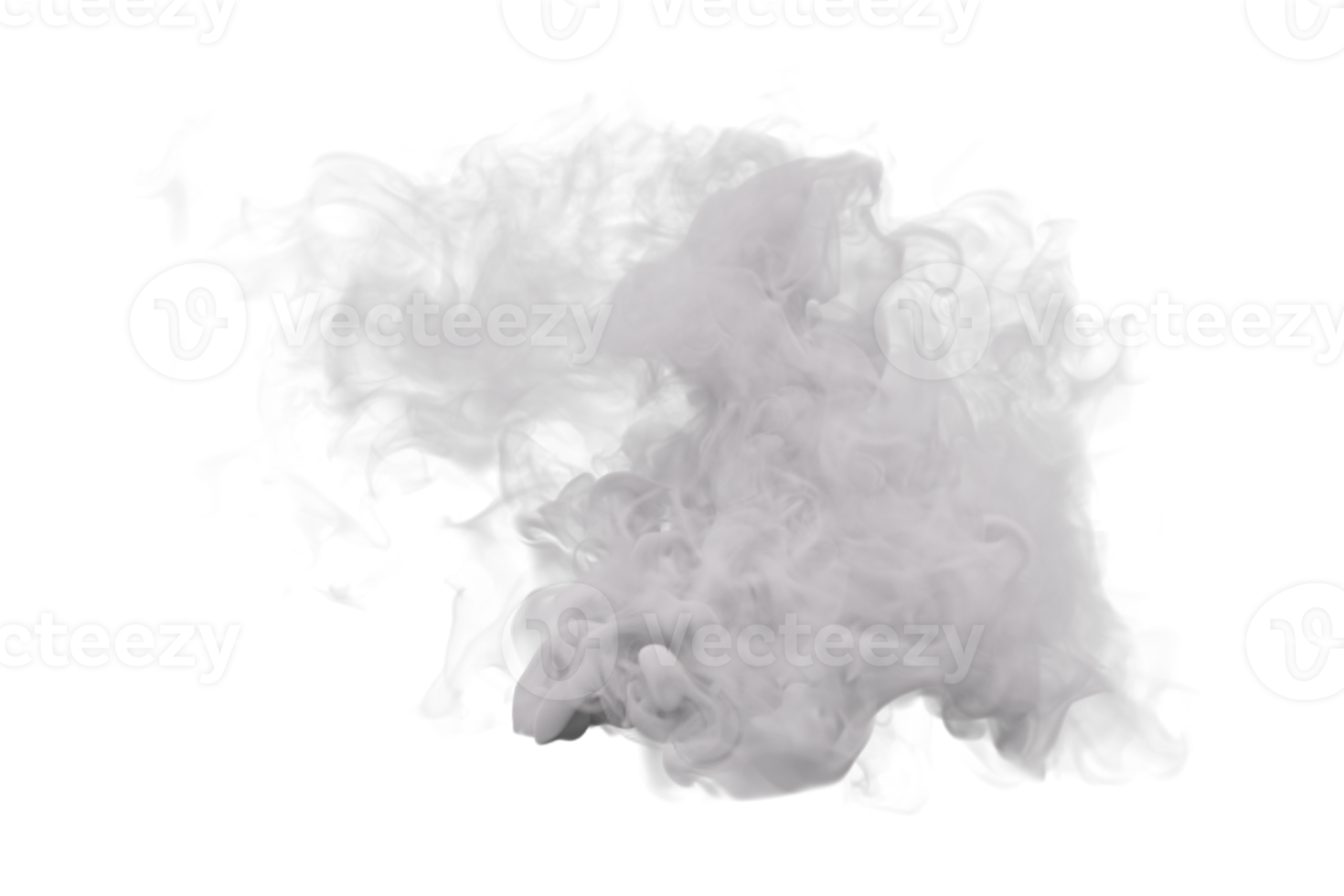 Steam and Smoke isolated. 3d render png