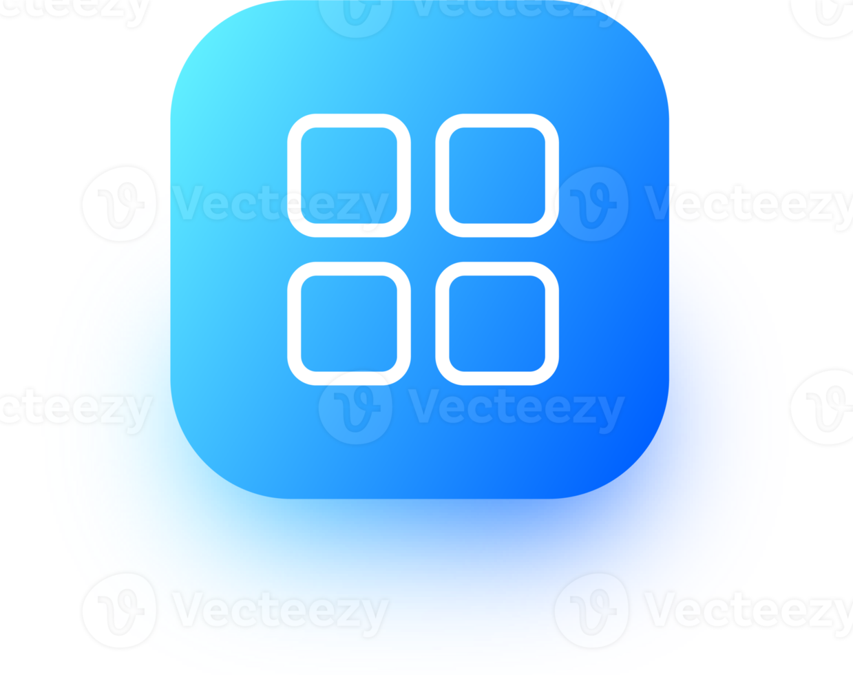 Main menu icon in square gradient colors. Application list signs illustration. png