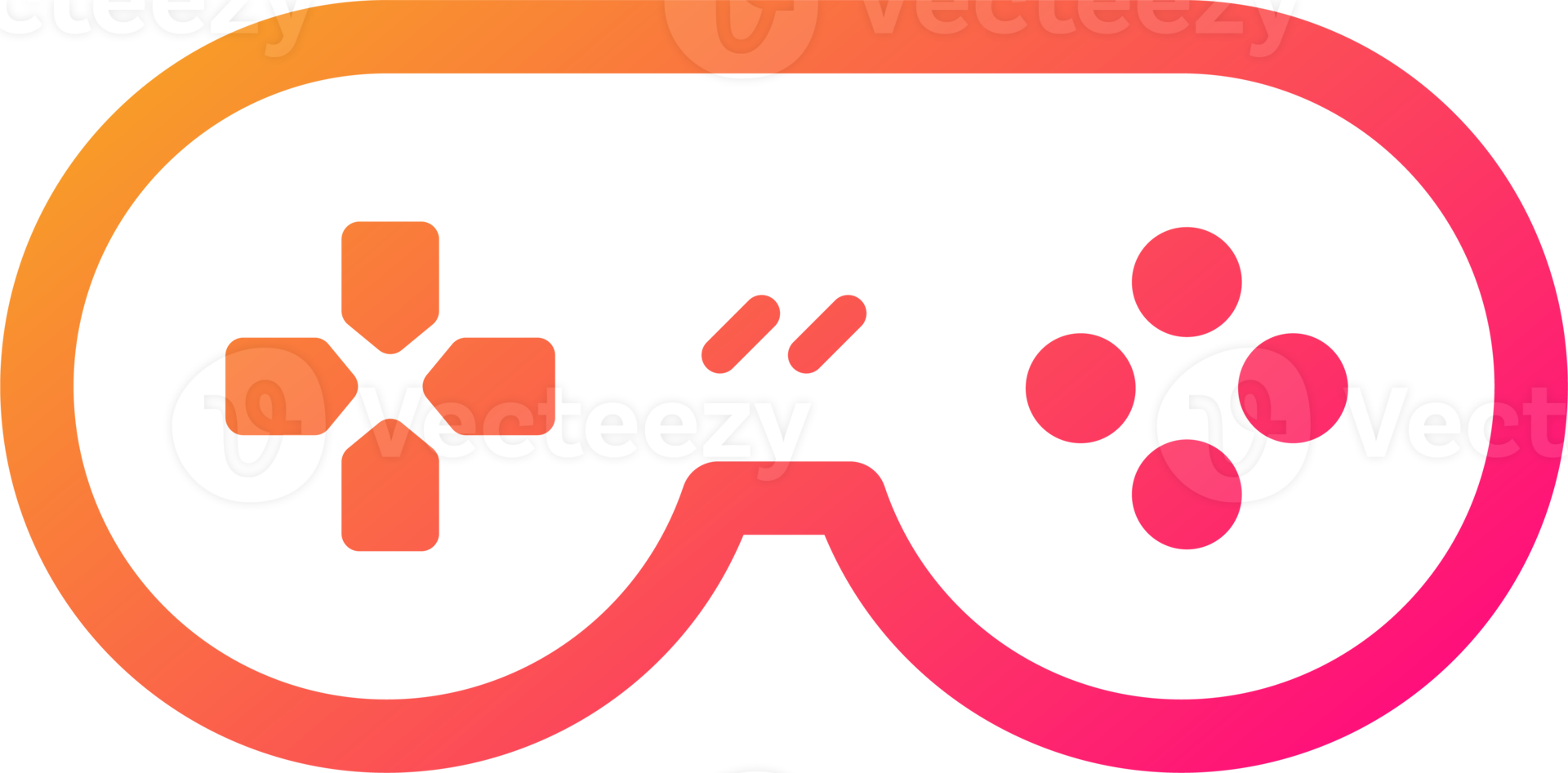 Joystick icon in gradient colors. Controller signs illustration. png