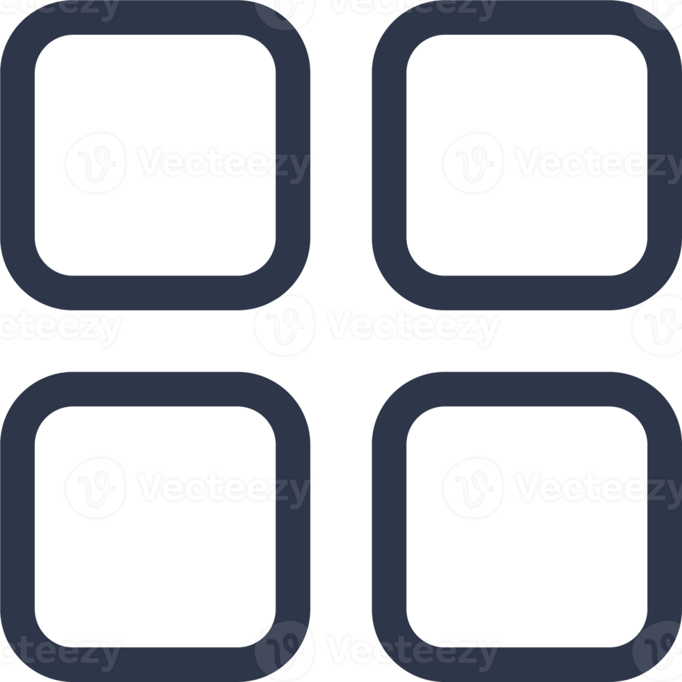 Main menu icon in black colors. Application list signs illustration. png