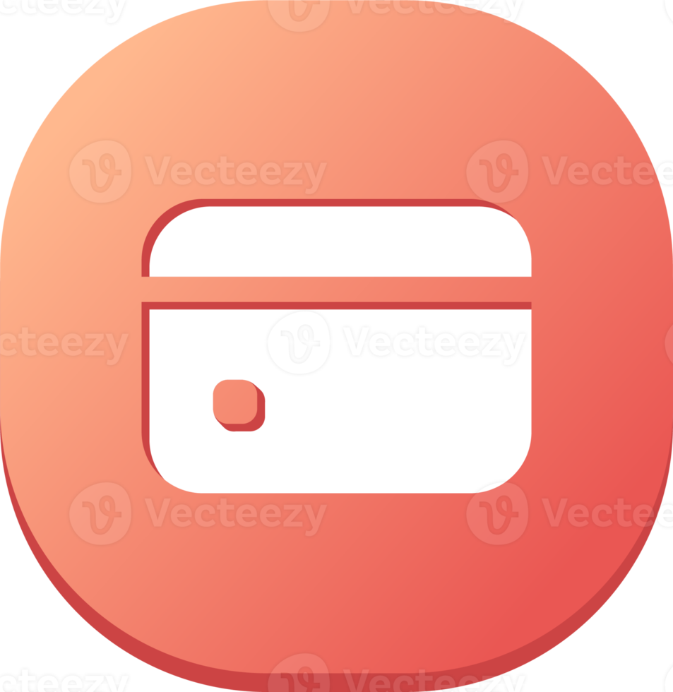 Credit card icon in flat design style. Payment card signs illustration. png