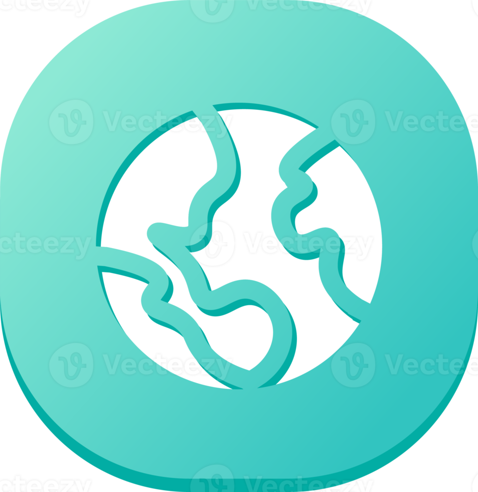 Globe icon in flat design style. World signs illustration. png