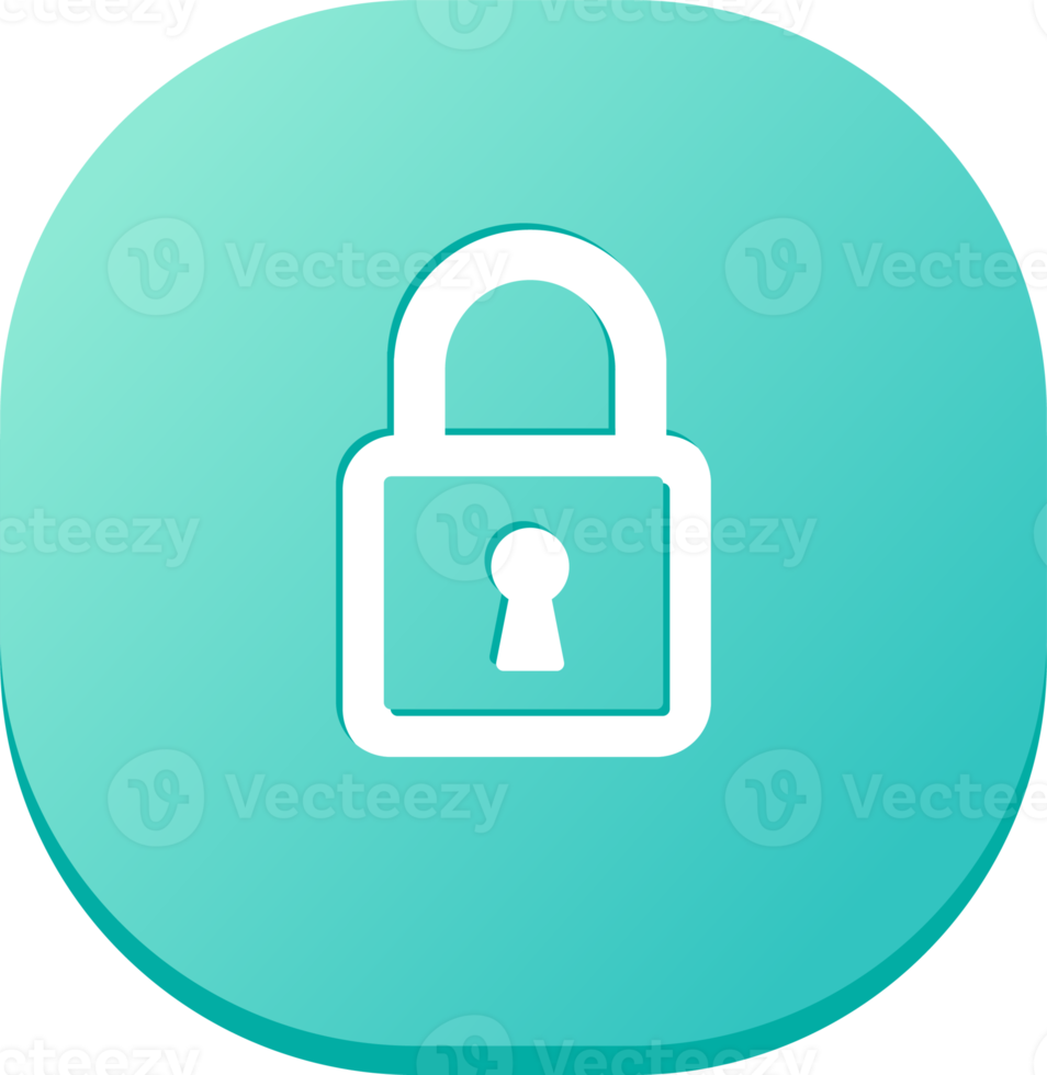Padlock icon in flat design style. Security signs illustration. png
