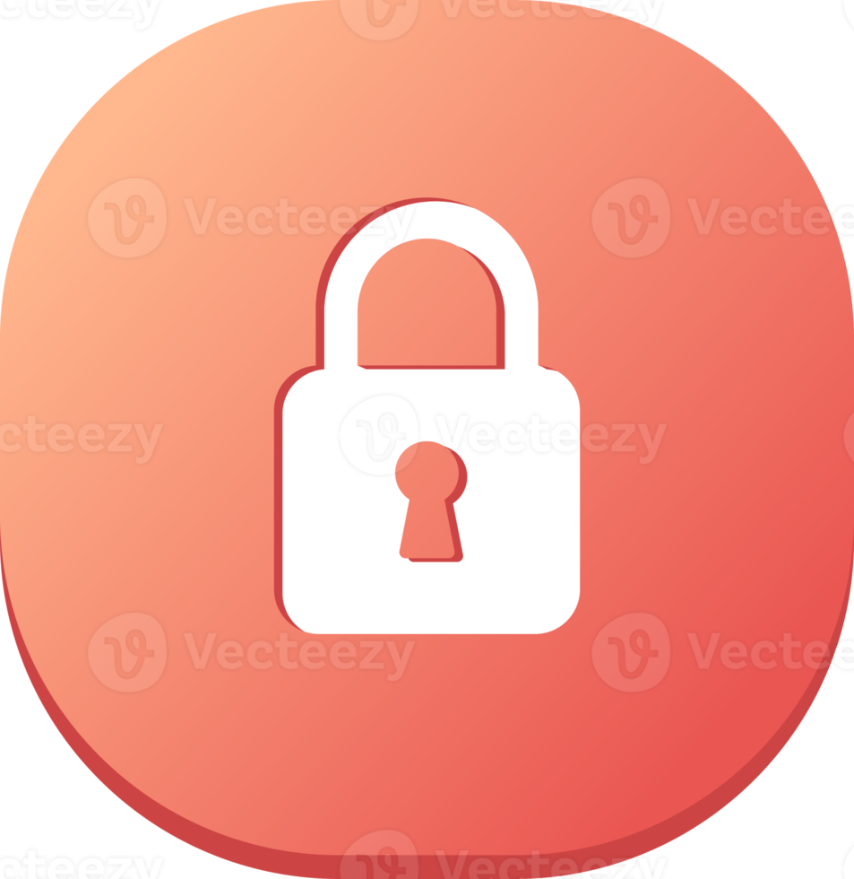 Padlock icon in flat design style. Security signs illustration. png