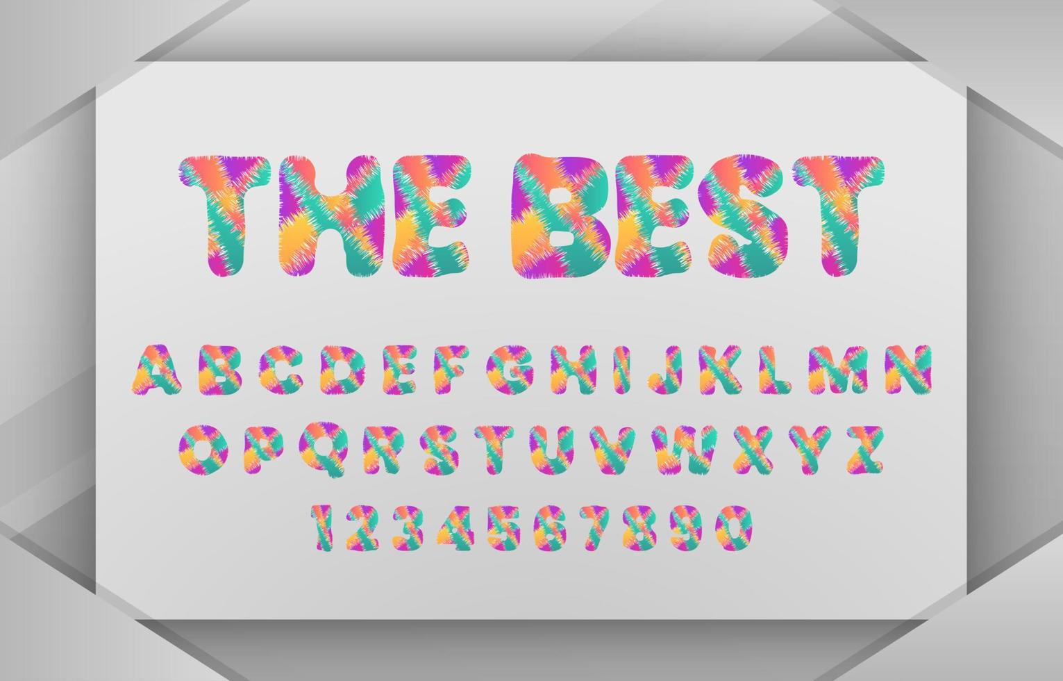 Custom typeface alphabet with abstract texture shapes. alphabet set