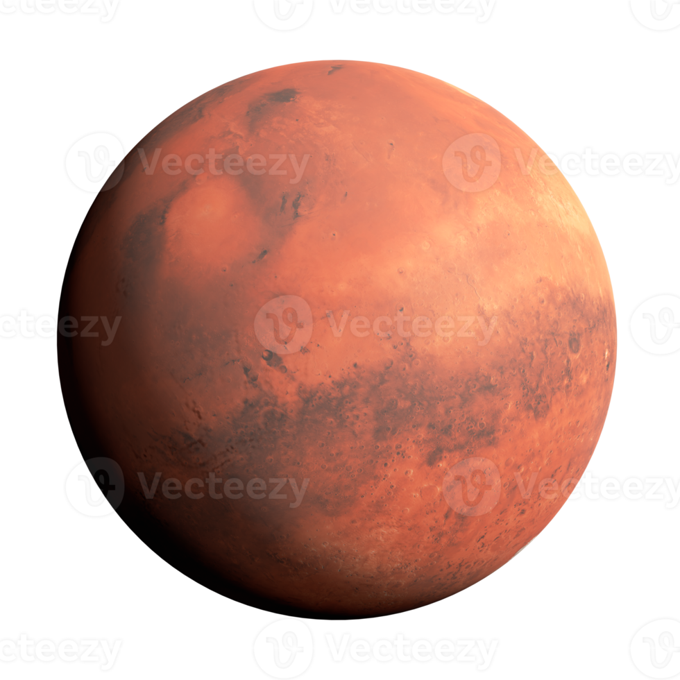 isolated realistic Mars illustration png