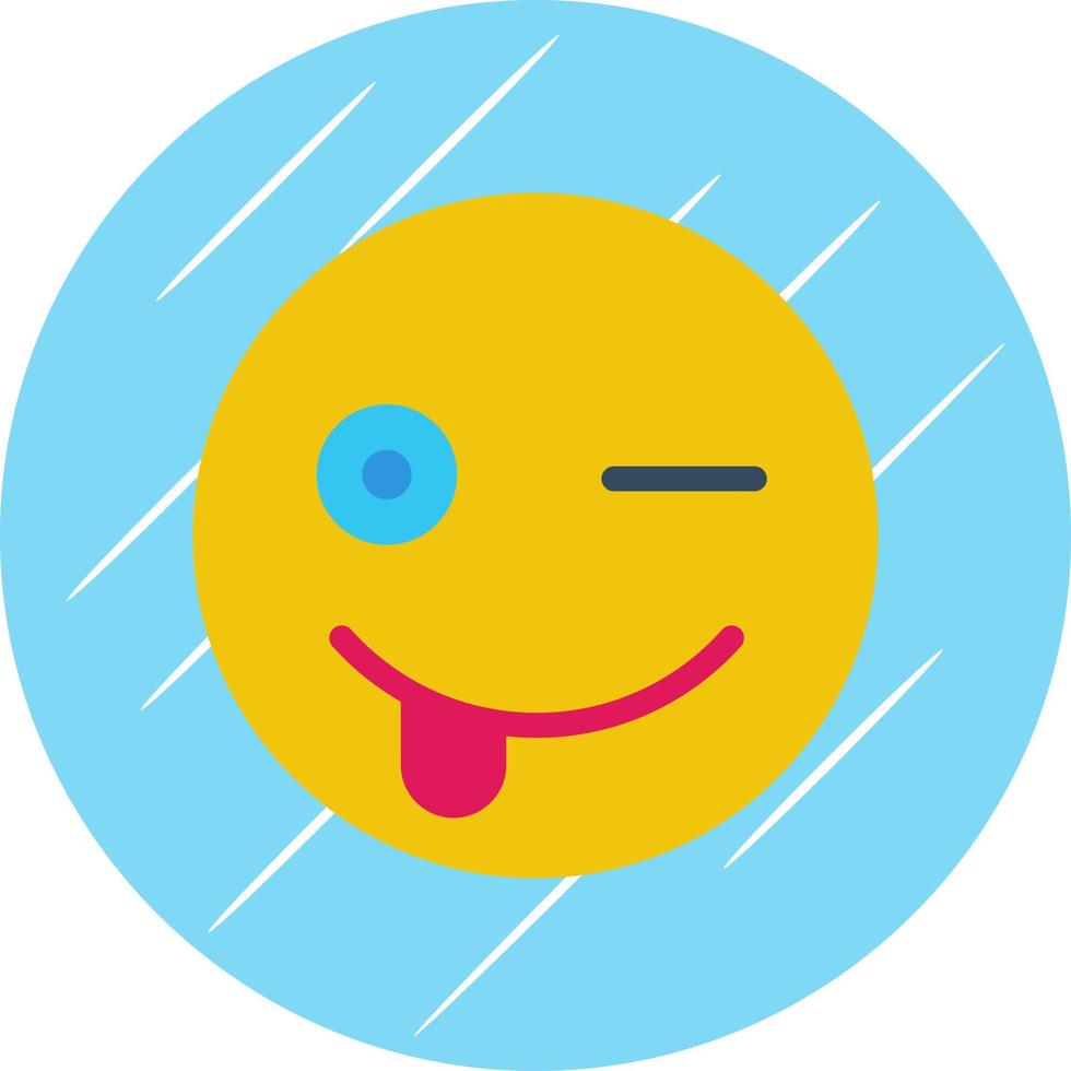 diseño de icono de vector de guiño de lengua de sonrisa