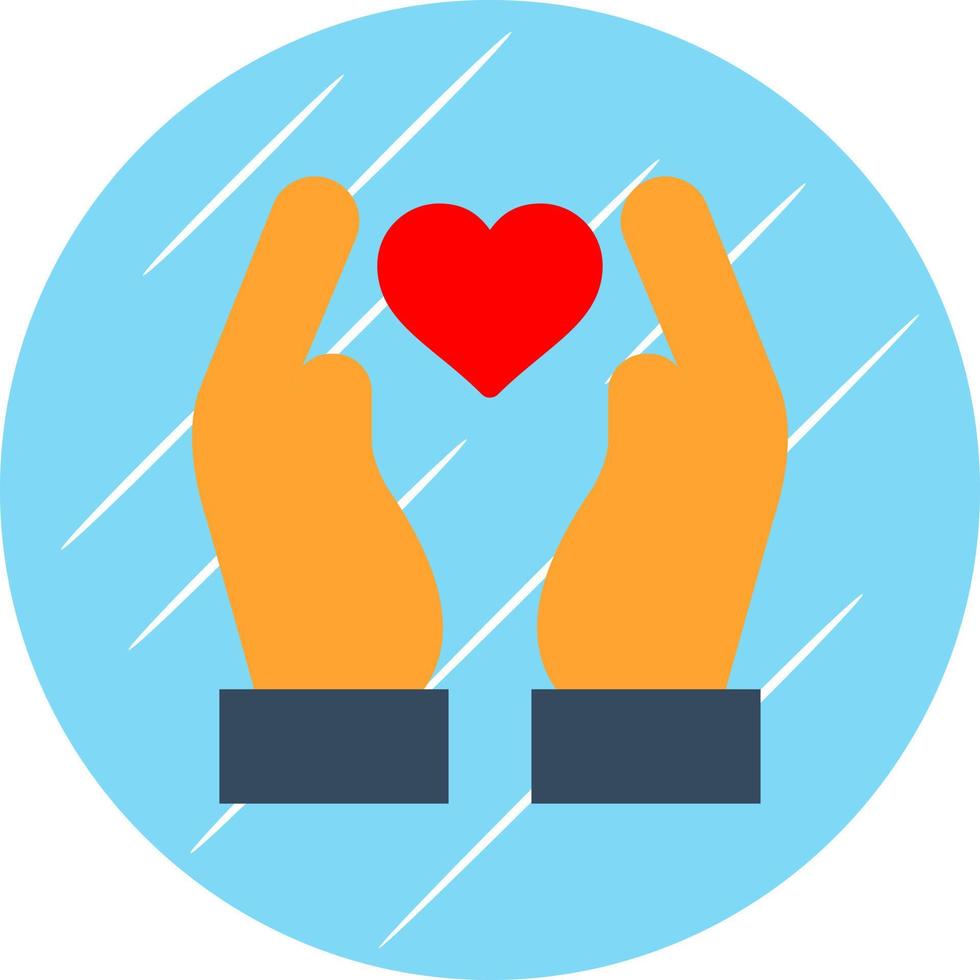 mano que sostiene el diseño del icono del vector del corazón
