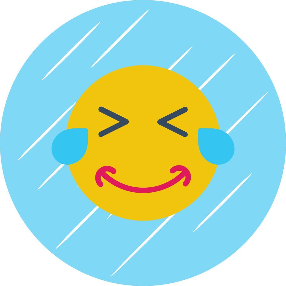 Grin Squint Tears Vector Icon Design