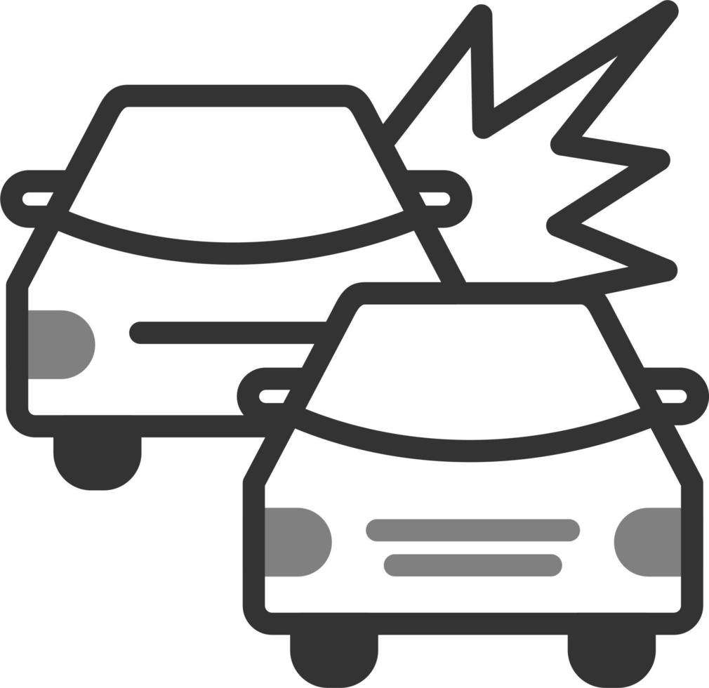 icono de vector de coche de accidente