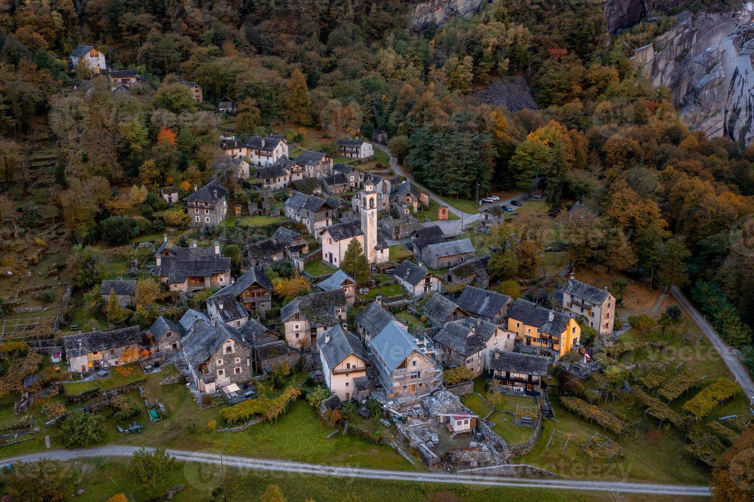 An Italian village from above photo
