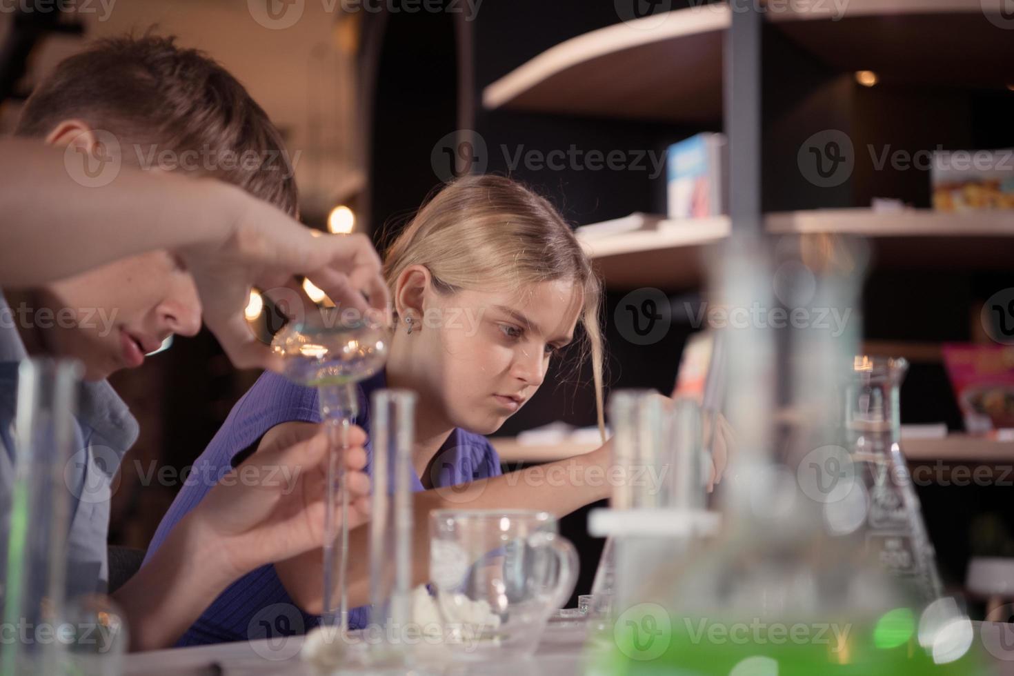 Science classroom helps students learn to observe, investigate and experiment about natural phenomena and then systematize results, principles, concepts and theories. photo