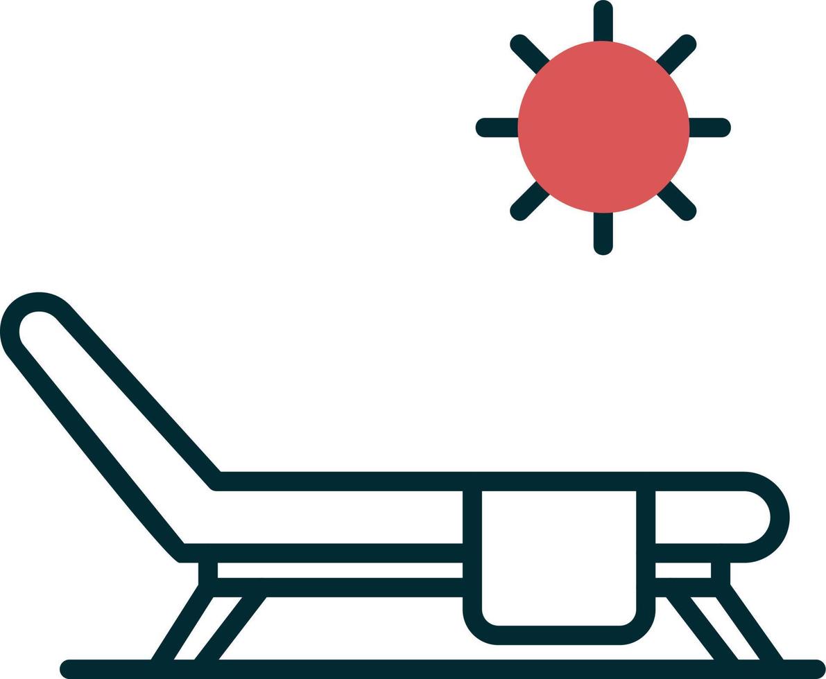 icono de vector de cama de sol