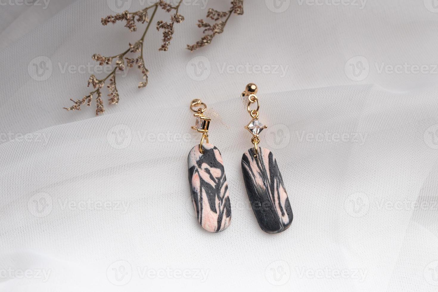 Handmade earrings, polymer clay, fashion jewelry. photo