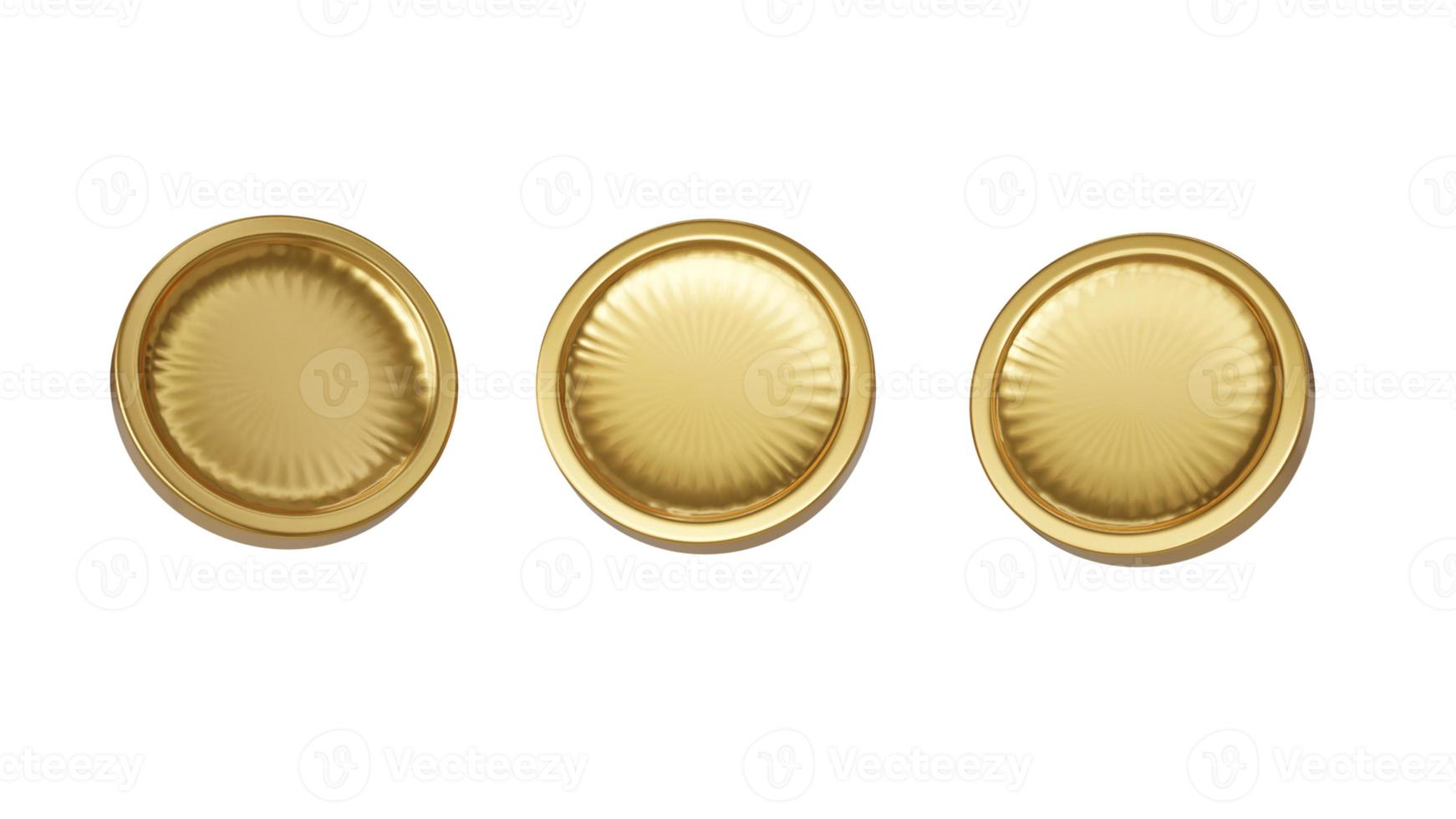 Heap of gold coins on white background with concept of profit, income, gold coins or business currency. 3d rendering. photo