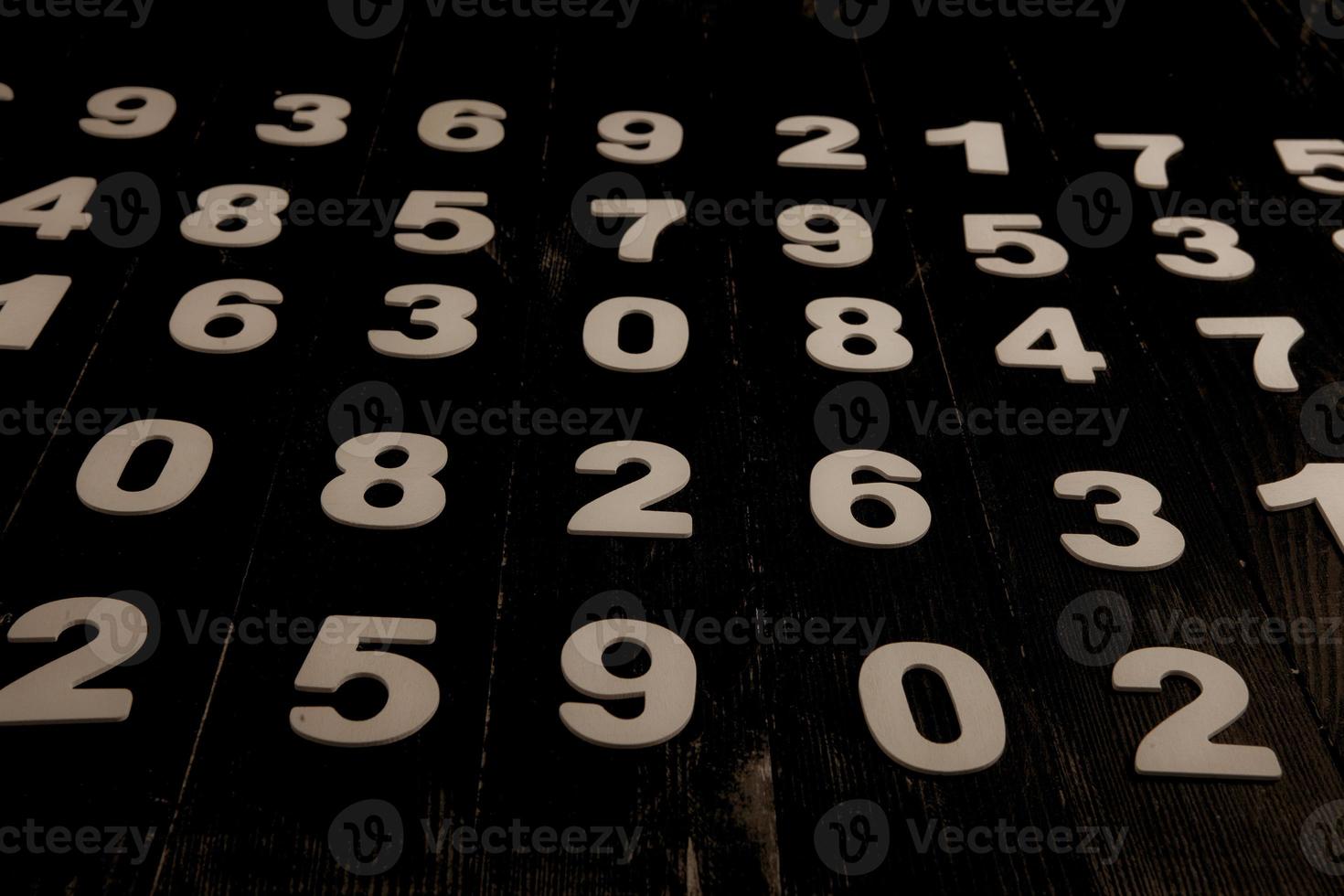 Digital background with numbers. Texture of random numbers figures. Economic Collapse or default concept. photo