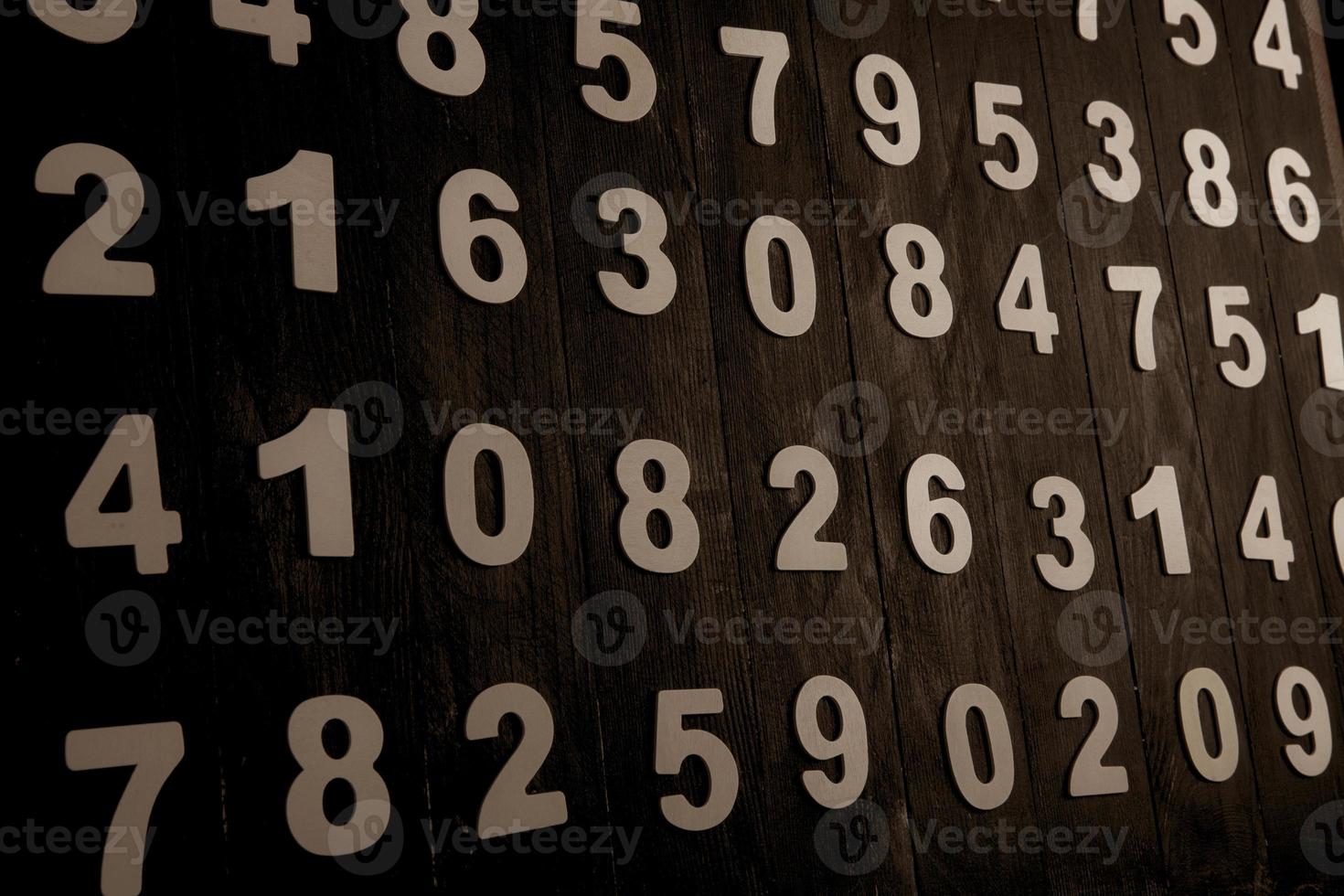 Digital background with numbers. Texture of random numbers figures. Economic Collapse or default concept. photo