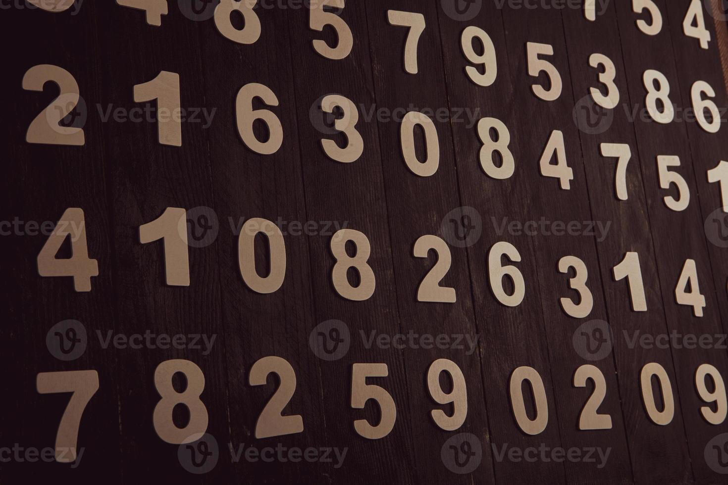 Digital background with numbers. Texture of random numbers figures. Economic Collapse or default concept. photo