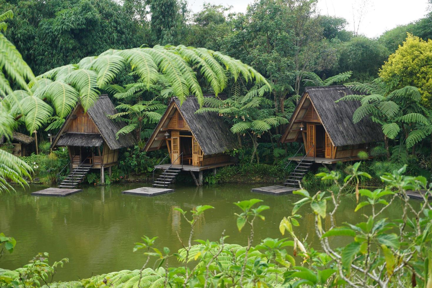 Panorama of a lake in Bamboo Village photo