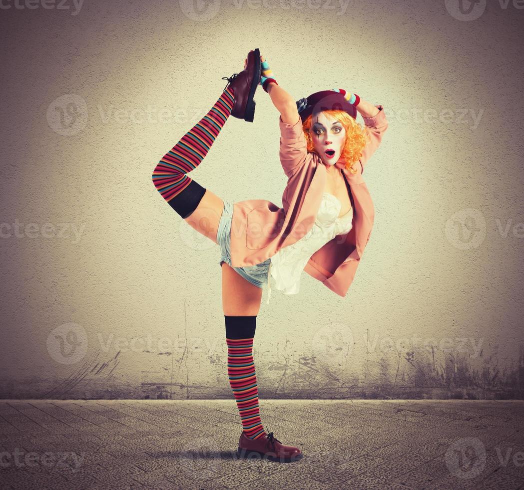 Extravagant female clown photo