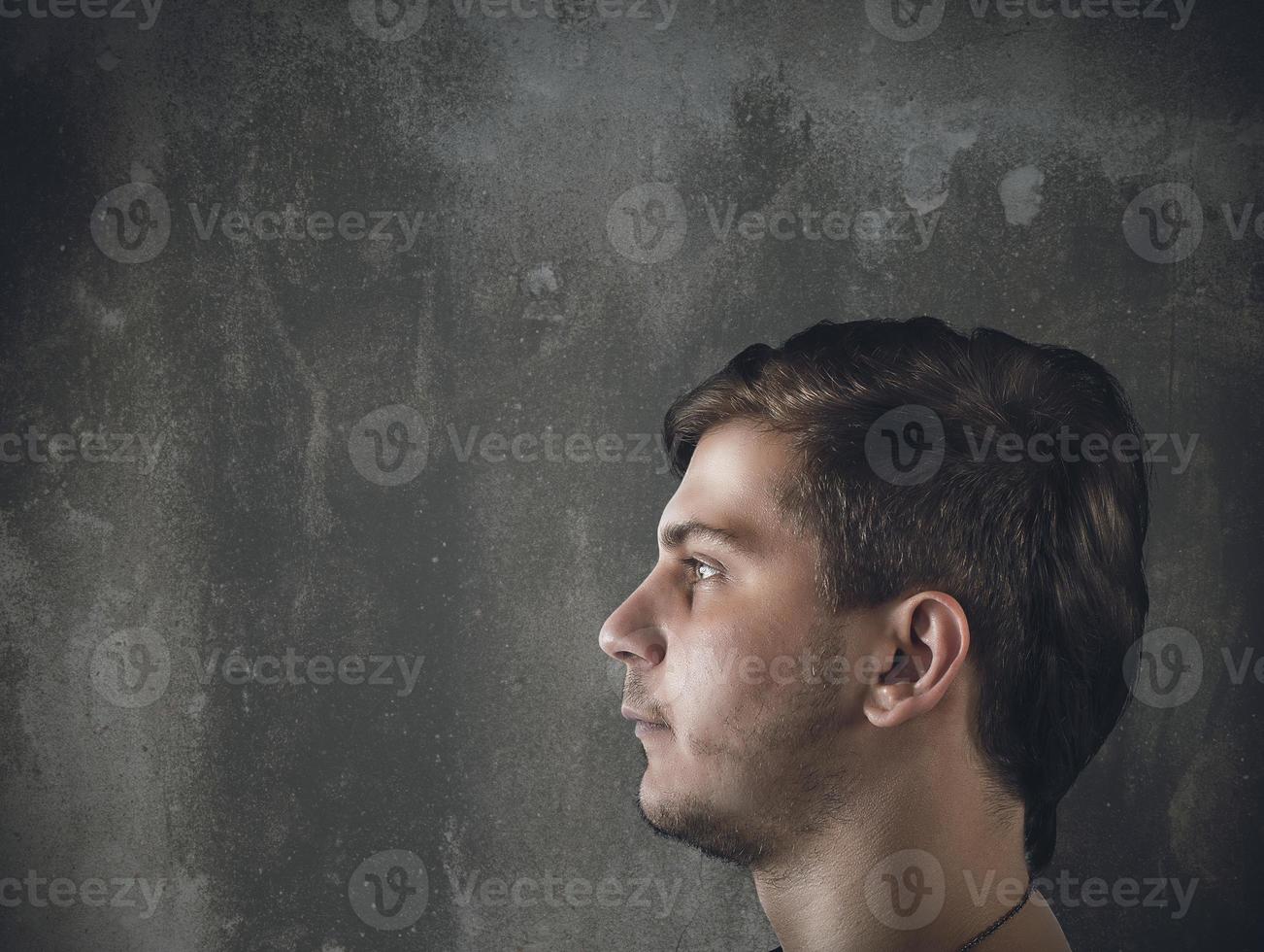 Man profile close-up photo