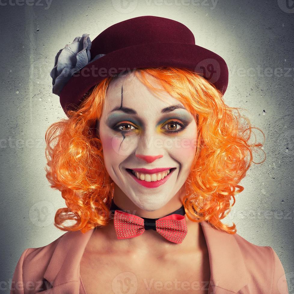 Female clown smiling photo