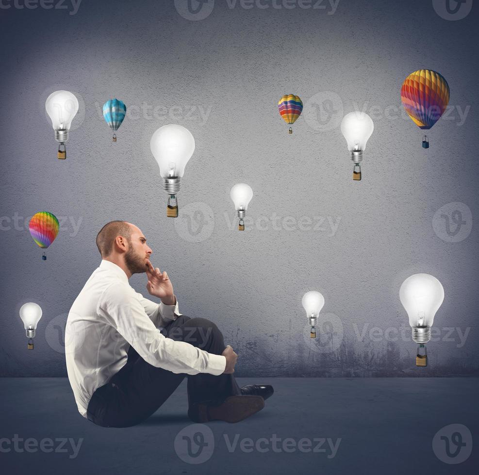 Flying ideas concept photo
