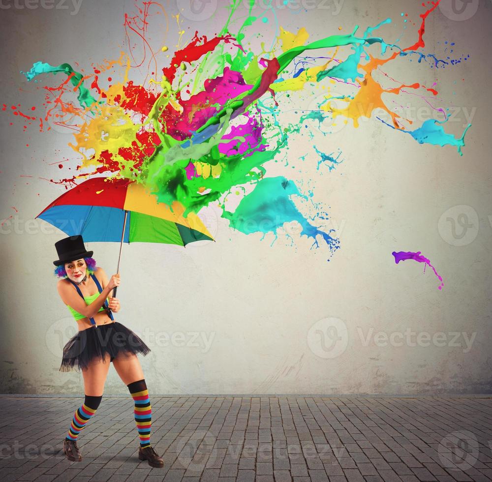 Colorful rain concept photo