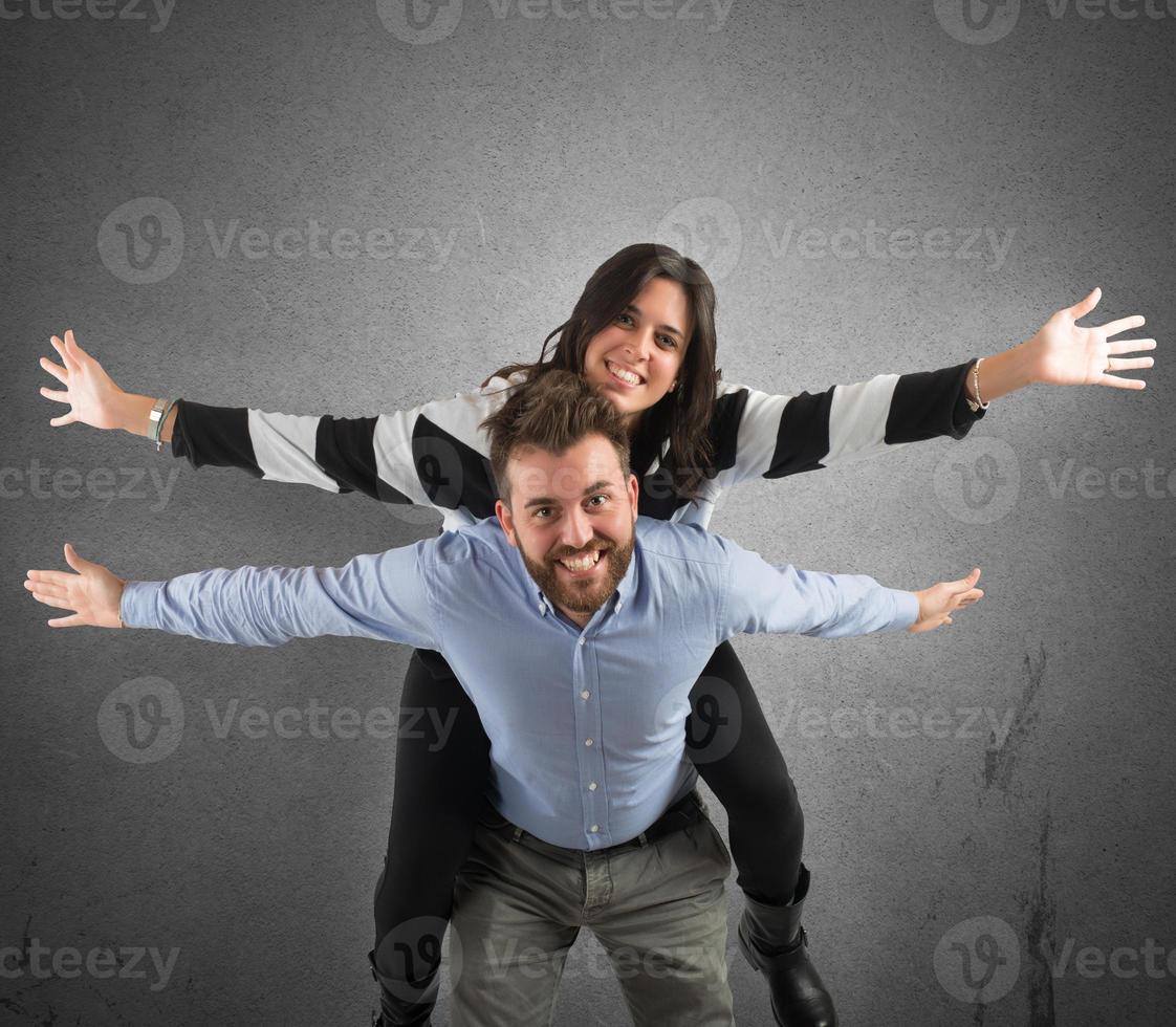 Funny couple in love photo