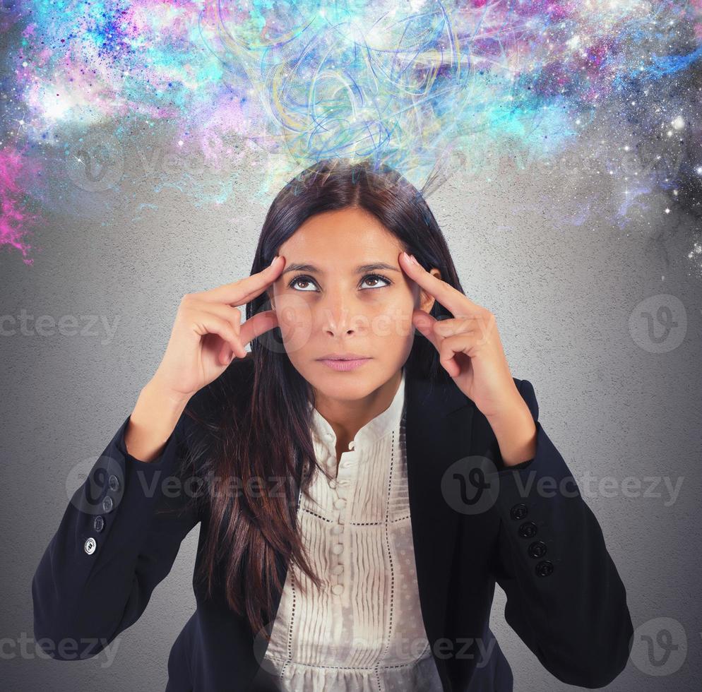 Businesswoman imagination concept photo