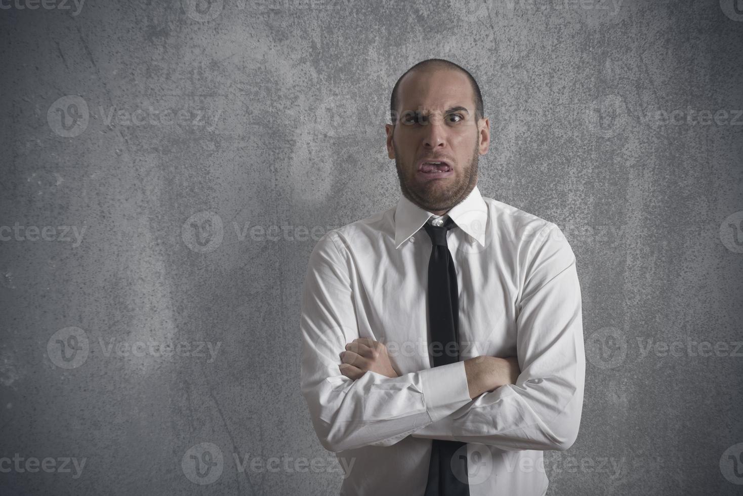 Disgusted businessman. Face expression photo